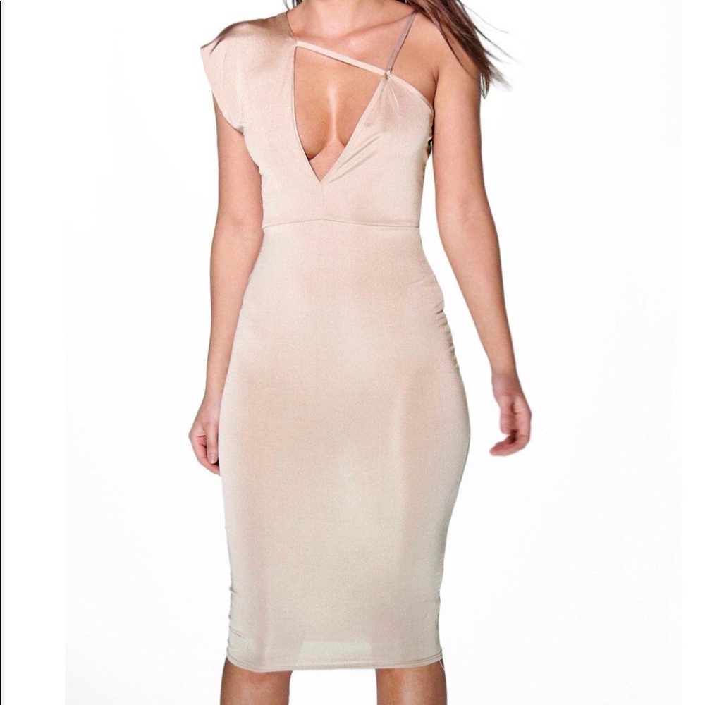 Slinky strappy detail bodycon dress